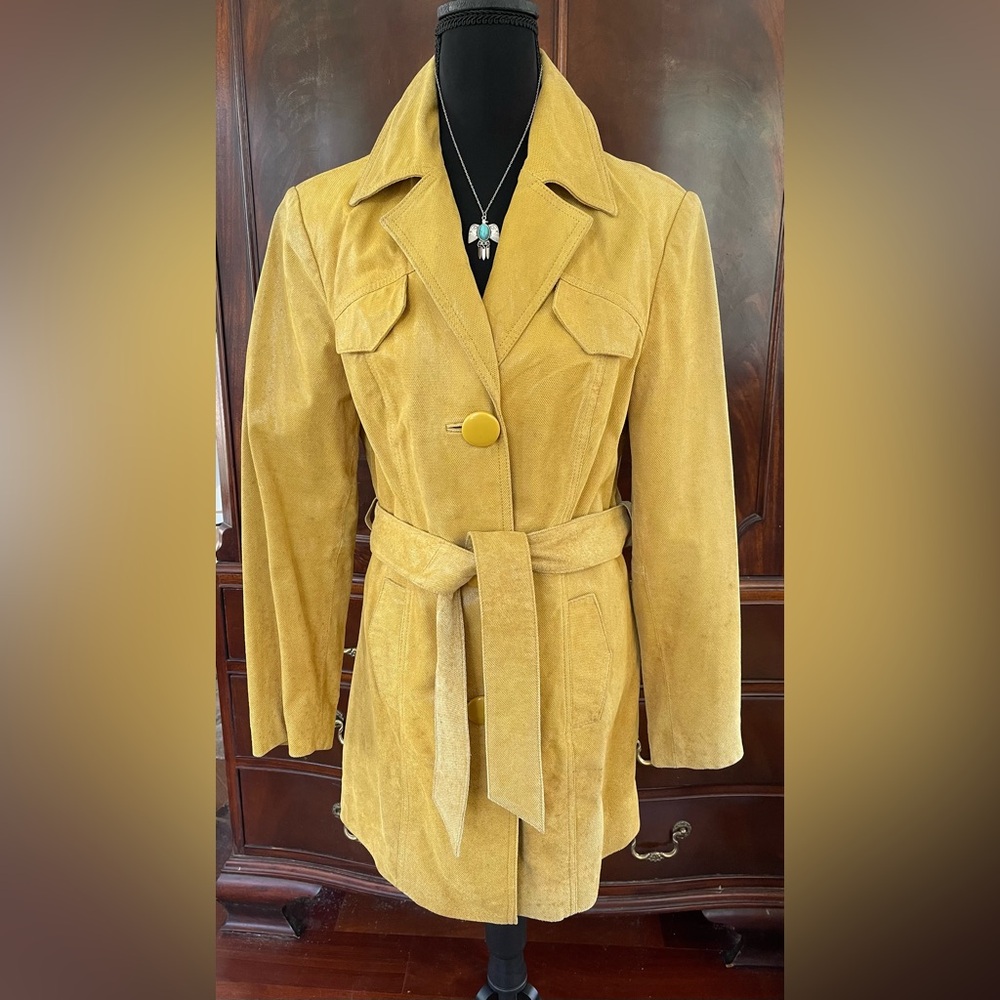 Kenar Golden Trench Coat with Belt